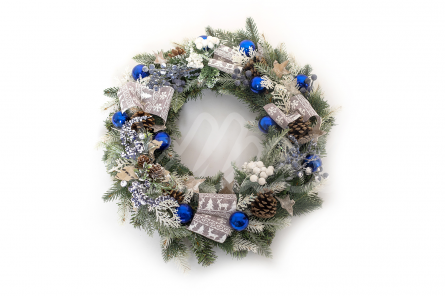 Vianočný veniec modrý 35 cm