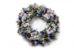 Vianočný veniec modrý 35 cm